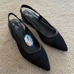 NWT Seychelles Mesh Pointed Slingback Flats mule